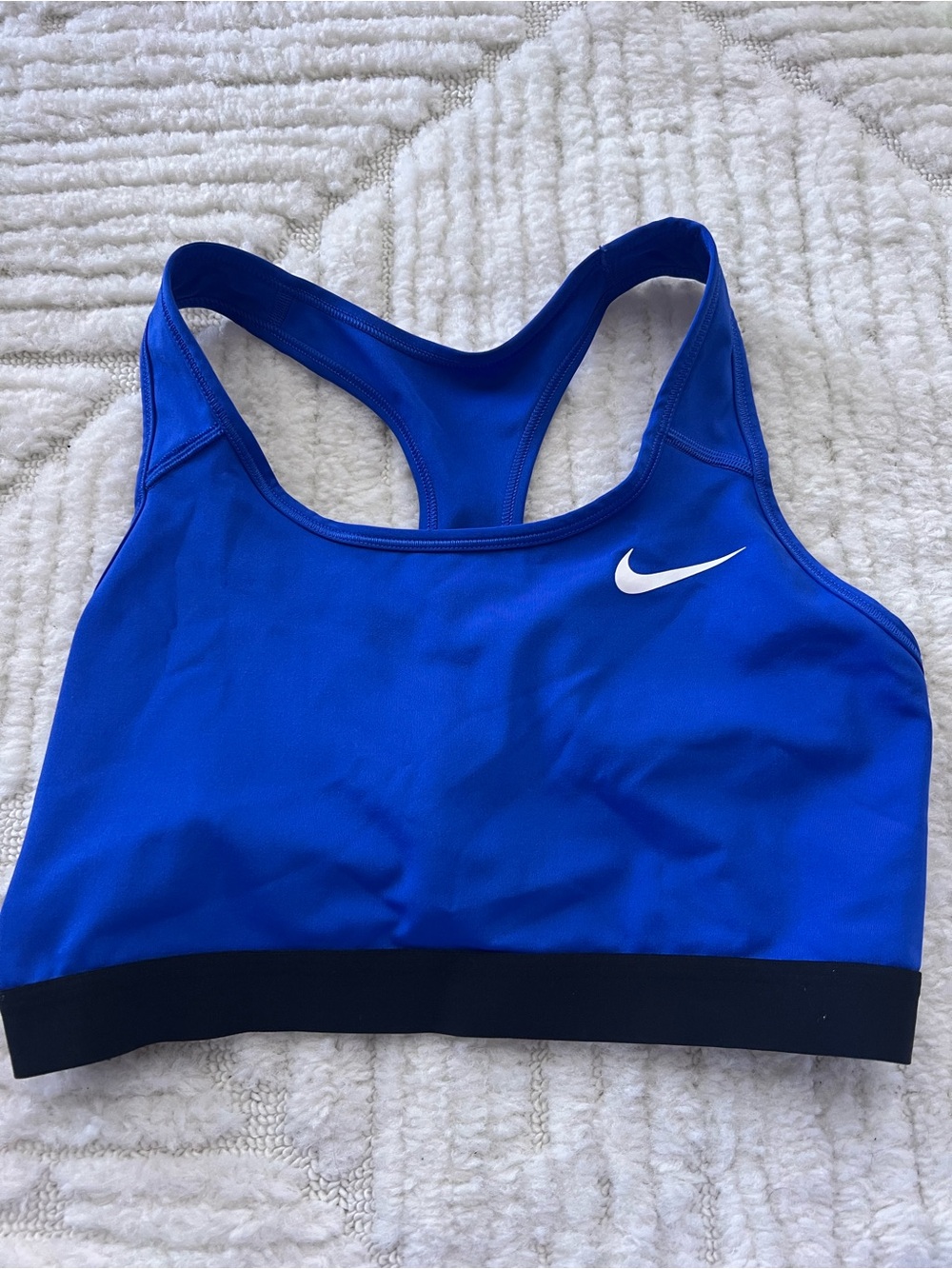 Nike Royal Blue Racerback Sports Bra with Black Band